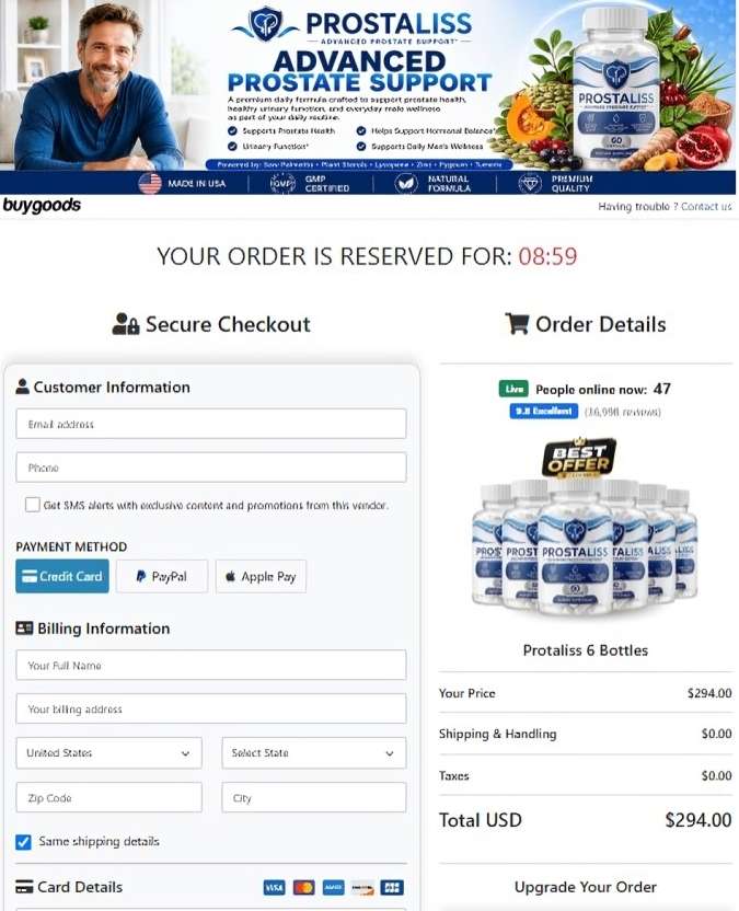 ProstaLiss - Secure Checkout Page